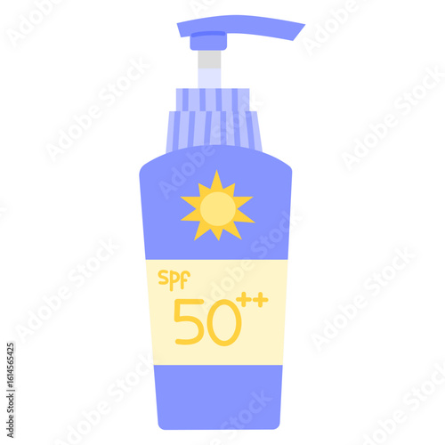 Sunscreen SPF 50 Bottle Illustration