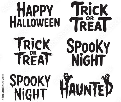 Halloween text, banner, cursive lettering, type vector for headers, slide backgrounds, flyers, sales, greeting cards, party invitations, isolated elements for spooky designs