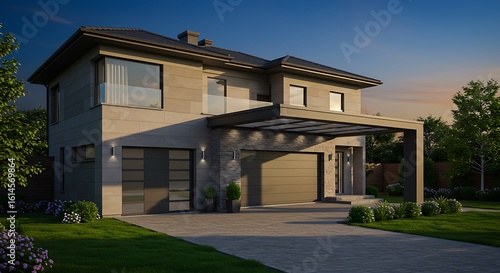 Wallpaper Mural Row of large twostorey houses under natural lighting Torontodigital.ca