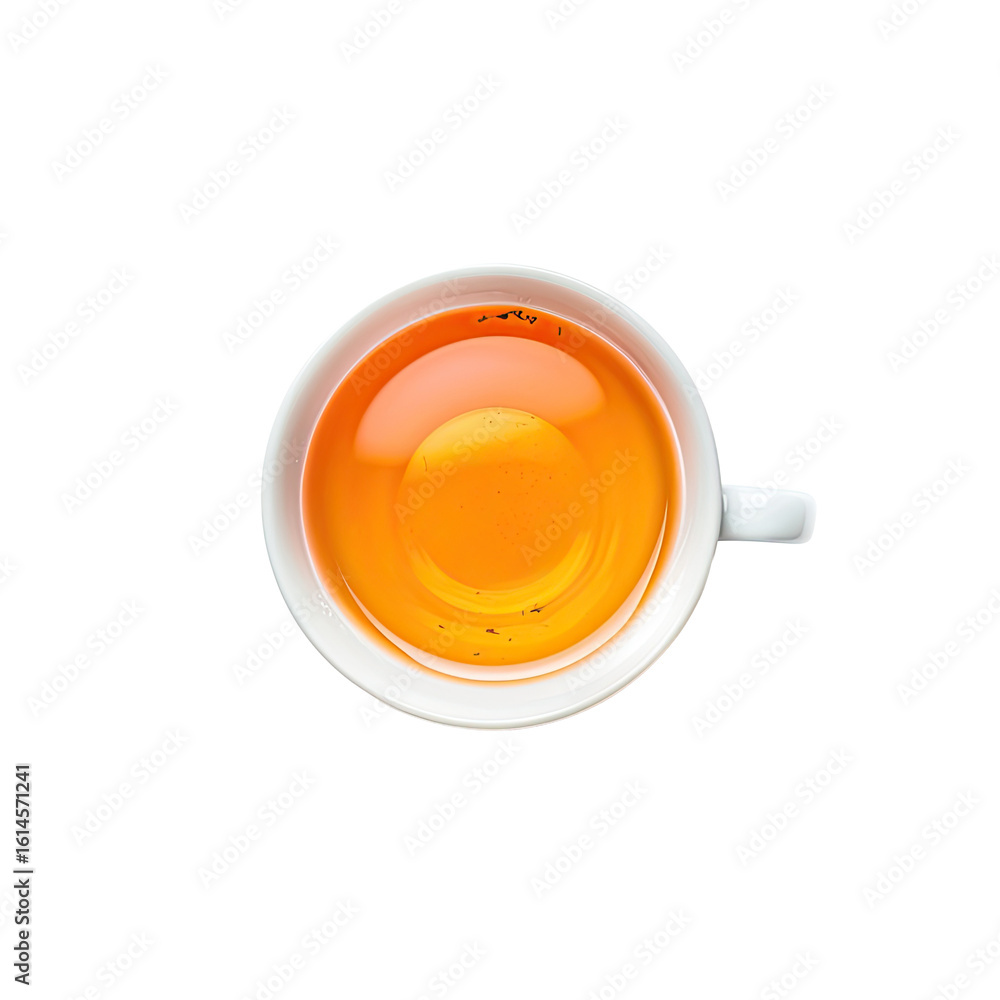Overhead view of a cup of tea Overhead view of a cup of tea