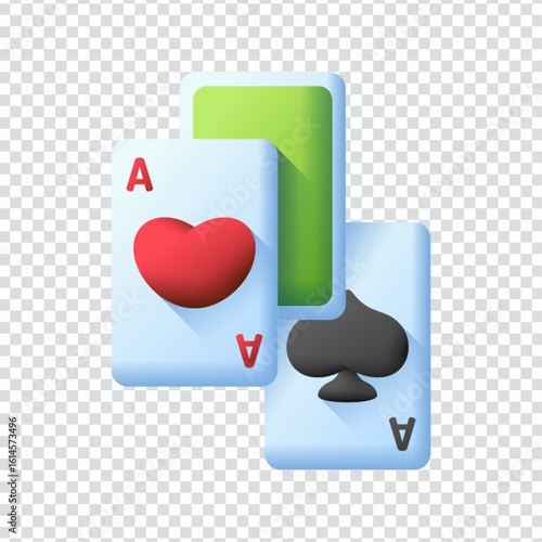3D Playing Card Game Element