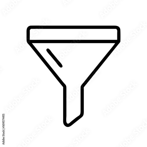 Vector art of a simple black outline icon of a funnel a conical tool used for transferring substances