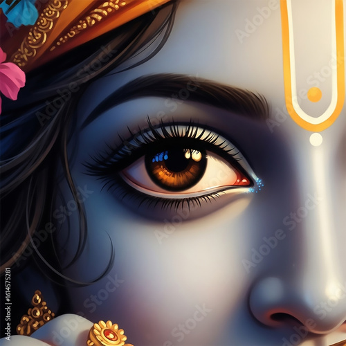 Close-up of Lord Krishna's ...