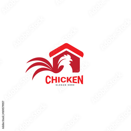 Chicken farm house logo concept.