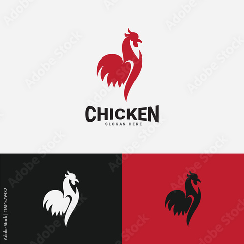 Chicken farm house logo concept.