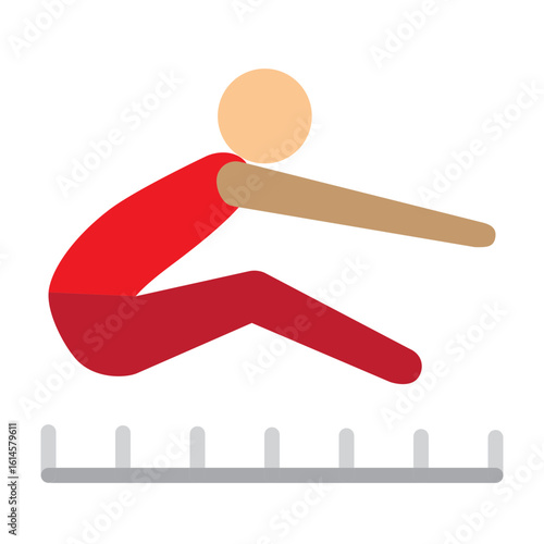 Long Jump Vector Flat Icon Design