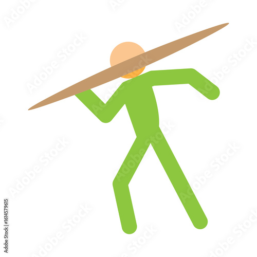 Javelin Throw Vector Flat Icon Design