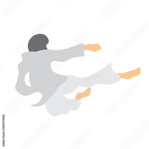 Taekwondo Kick Vector Flat Icon Design