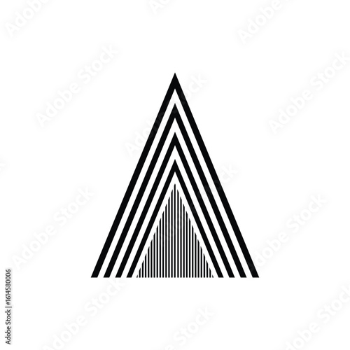 geometrical icon minimal black flat logo illustration creative simple art design triangle shape