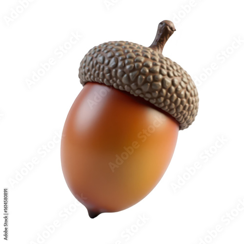 Close-up view of a single acorn.