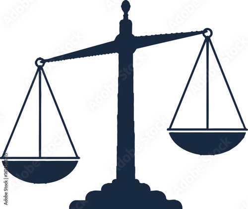 Justice scales law legal system balance illustration concept for lawyers and court