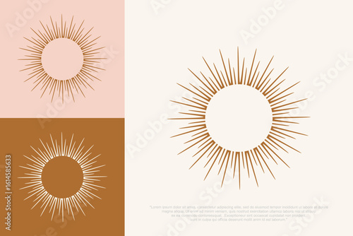 Minimalist sun logo design template. Modern style sun logo . vector illustration