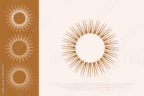 Minimalist sun logo design template. Modern style sun logo . vector illustration