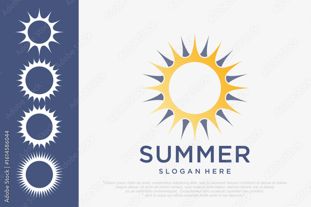 Fototapeta premium Sun simple icons collection. Vector illustration