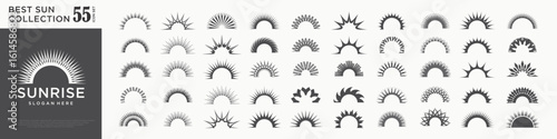 Sun logotype collection. Isolated abstract round shape logo icon set. Modern, simple flat vector illustration.