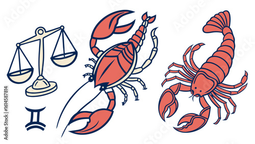 Zodiac signs astrology horoscope libra gemini cancer scorpio astrological symbols divination chart design art