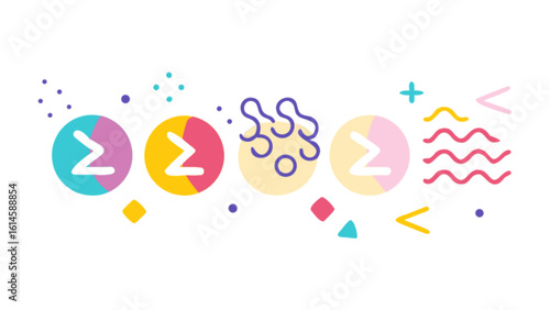 Colorful abstract geometric shapes design vector illustration background template graphic art image
