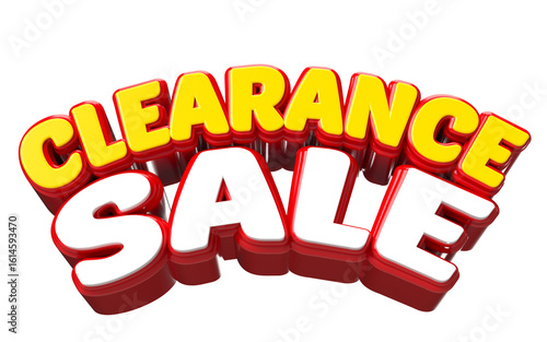 Wallpaper Mural 3D Render of "Clearance Sale" Text for Sales and Marketing in red Torontodigital.ca