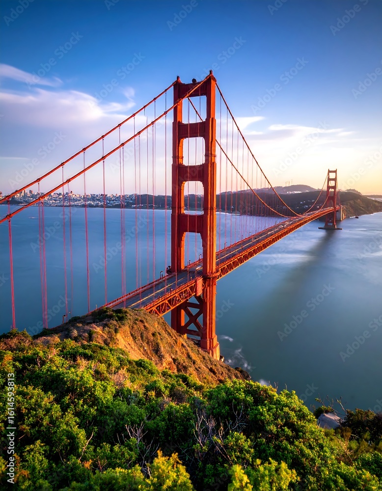 Naklejka premium Golden Gate Bridge at sunrise