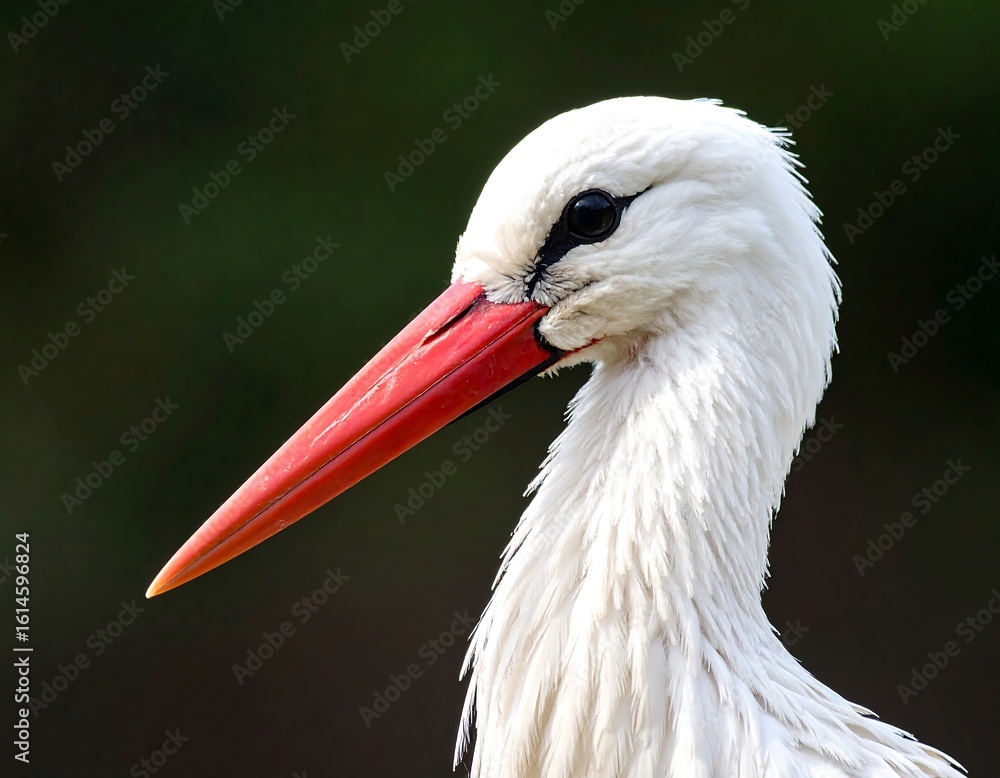 Fototapeta premium Close-up of a stork's head and neck