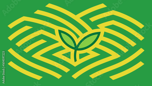Stylized Aerial Maze Pattern of Paddy Fields