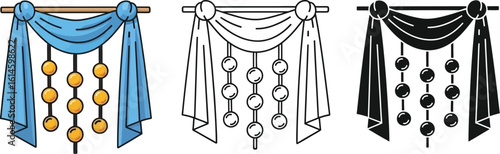 Download decorative swag curtain vector illustration design elements for graphic projects