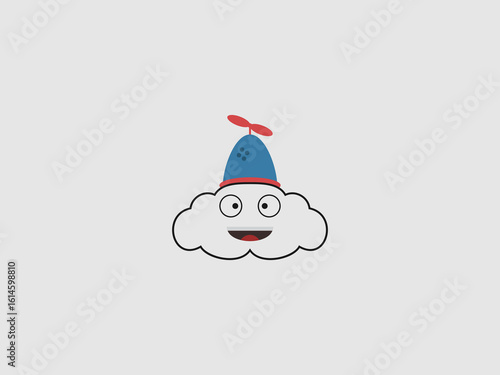 white cloud with a smiling face