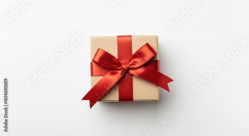 Wallpaper Mural Gift box with red ribbon isolated on white background Torontodigital.ca