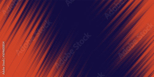 Abstract speed lines style orange color halftone banner design template. Vector illustration.art