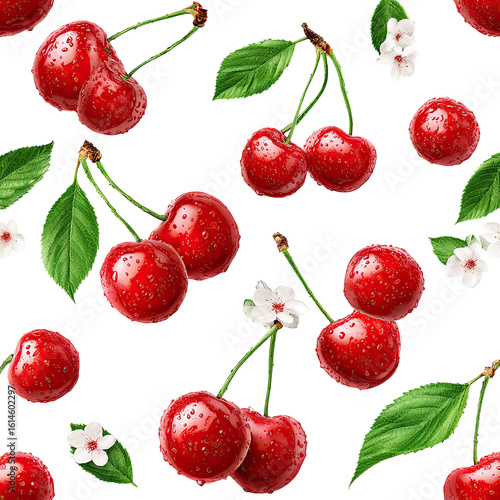 A repeating pattern of cherries