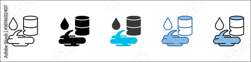 Oil Spill Icon Pack Multistyle Illustration