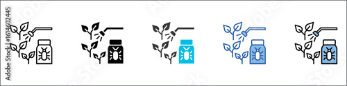 Pesticide Runoff Icon Pack Multistyle Illustration