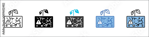 Soil Pollution Icon Pack Multistyle Illustration
