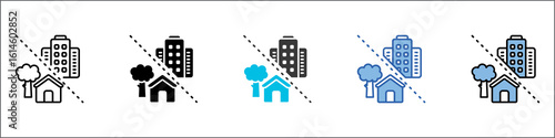 Urbanization Icon Pack Multistyle Illustration