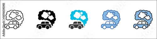 Carbon Monoxide Icon Pack Multistyle Illustration