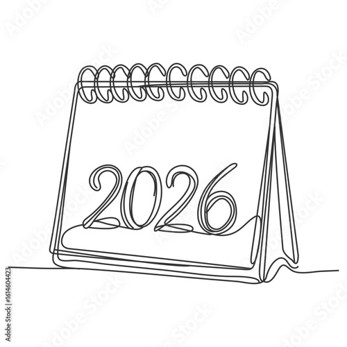 Outlined 2026 typography for calendars, posters, and celebration themed designs.2026 Happy New Year Text Design. Vector logo for celebration and season decoration, background for branding, banner.