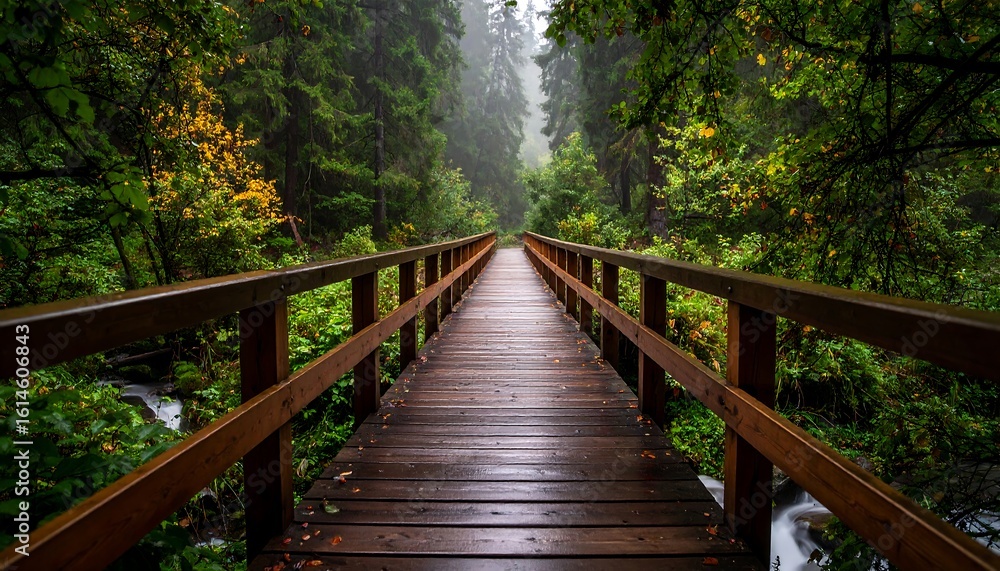 Fototapeta premium Gentle autumn rains forest