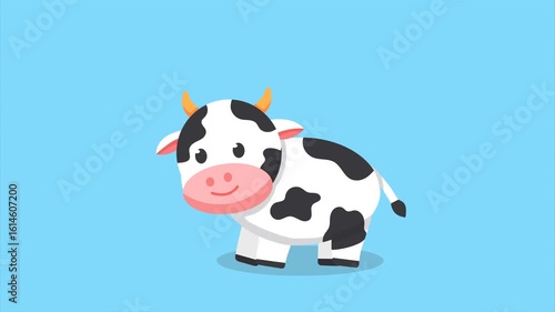 Cartoon Cow Walking Animation