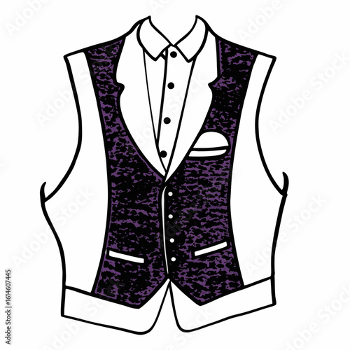 Vector art of an elegant vest and shirt combination for formal attire with a classic and stylish design