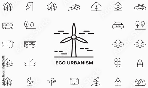 Windmill trees transportation nature urbanism wind turbine