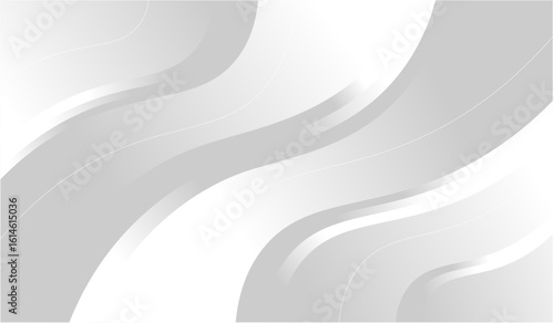 Abstract white background vector shape with wavy curves white gray gradient color.
