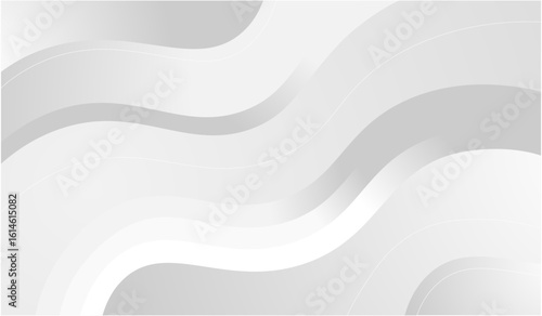 Abstract white background vector shape with wavy curves white gray gradient color.