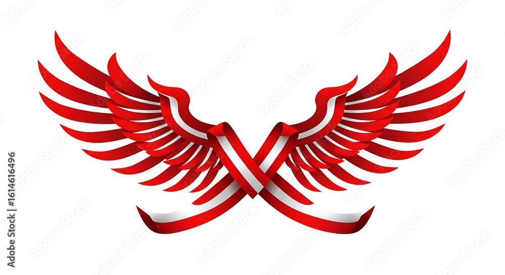 Obraz premium A symbolic design where the ribbon resembles Garuda wings, representing Indonesian national pride and elegance
