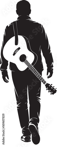 Traveling Musician Silhouette
