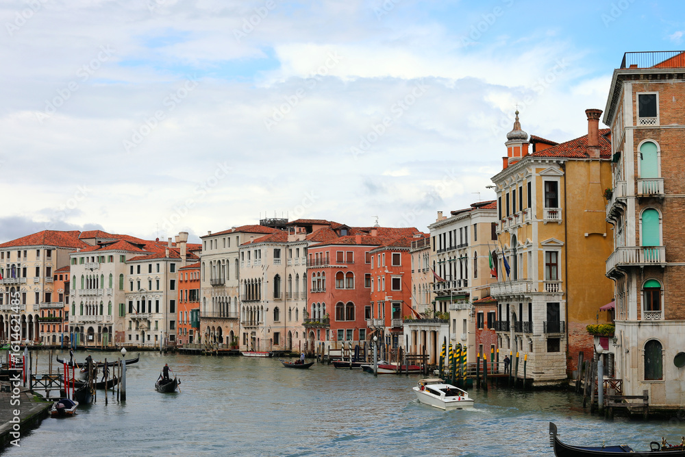 Obraz premium venice in ITALY and the palaces and houses on the main waterway called the Grand Canal