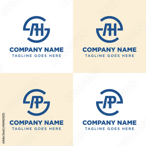 Letters SAH SAP ZAH ZAP Monogram Logo Set, suitable for any business