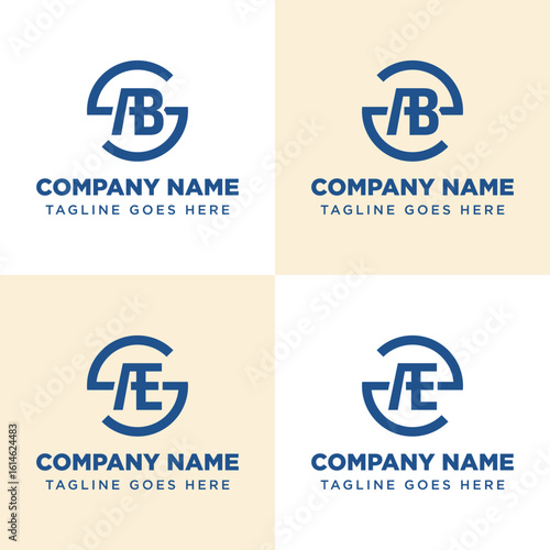 Letters SAB SAE ZAB ZAE Monogram Logo Set, suitable for any business