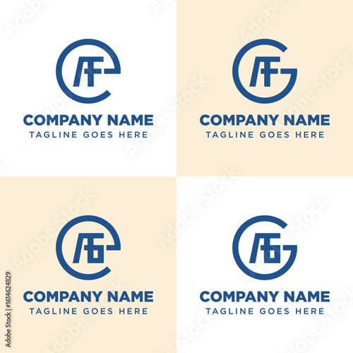 Letters EAF EAG GAF GAG Monogram Logo Set, suitable for any business