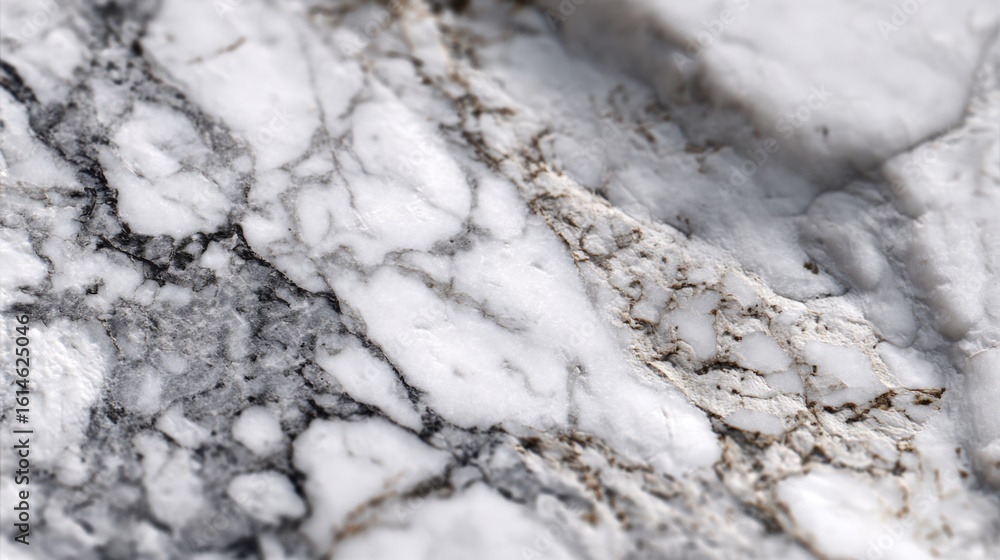 Fototapeta premium A polished marble surface showcases intricate patterns and textures, reflecting natural light beautifully. The scene highlights the elegance of the stone, emphasizing its rich colors and detail.