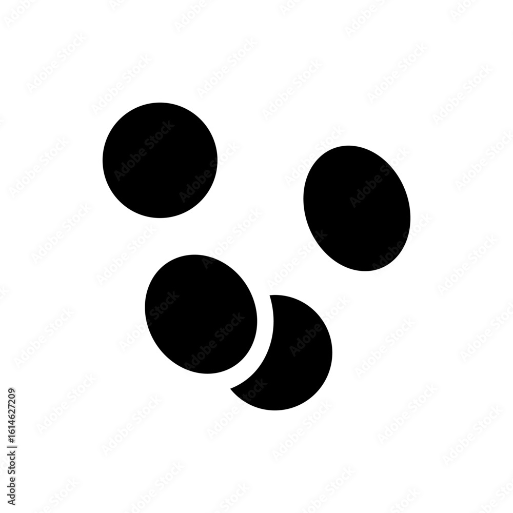 Black circles arranged in a cluster with one partially obscured creating a dynamic visual composition effect Black circles arranged in a cluster with one partially obscured creating a dynamic visual composition effect
